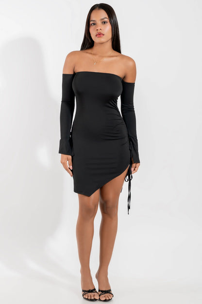 Vestido Mini Ajustado sin Hombros